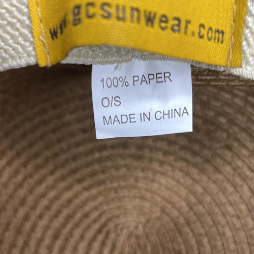 GOLDCOAST Sunwear Straw Sun Hat Brown Wide Brim Coastal Grandma Beach